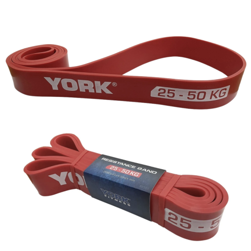 Резинка для фитнеса  York 25-50 кг красный #Y-80505 - фото №2